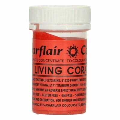 SALE!!! Sugarflair Paste Colours -LIVING CORAL -Χρώμα σε Πάστα -Ζωντανά κοράλλια 25γρ-ΑΝΑΛΩΣΗ ΚΑΤΑ ΠΡΟΤΙΜΗΣΗ 12/26