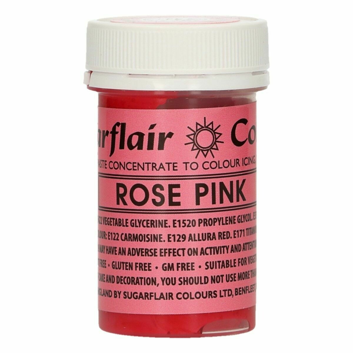 Sugarflair Paste Colours -ROSE PINK -Χρώμα σε Πάστα -Ροζ του Τριαντάφυλλου 25γρ