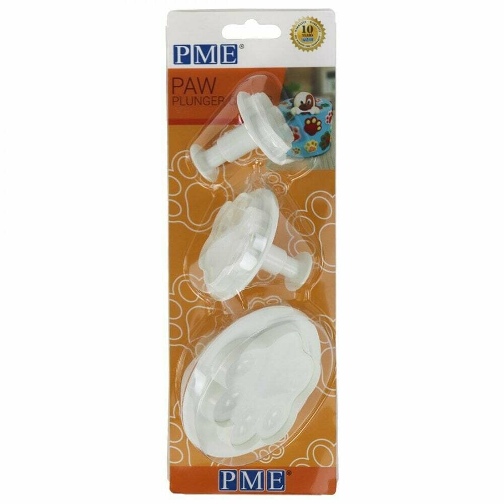 PME Plunger Cutters -Set of 3 -PAWS -Σετ 3τεμ κουπ πατ με Εκβολέα Πατούσες Ζώου
