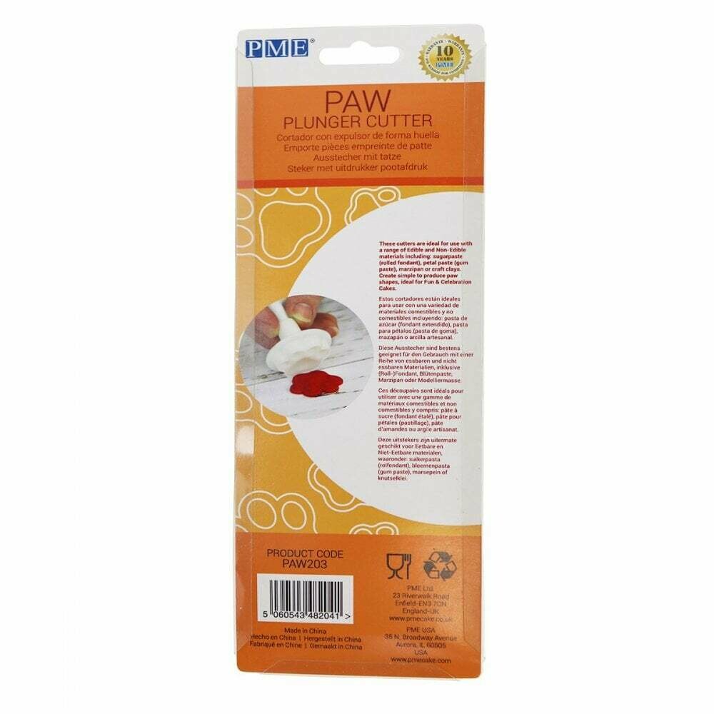 PME Plunger Cutters -Set of 3 -PAWS -Σετ 3τεμ κουπ πατ με Εκβολέα Πατούσες Ζώου