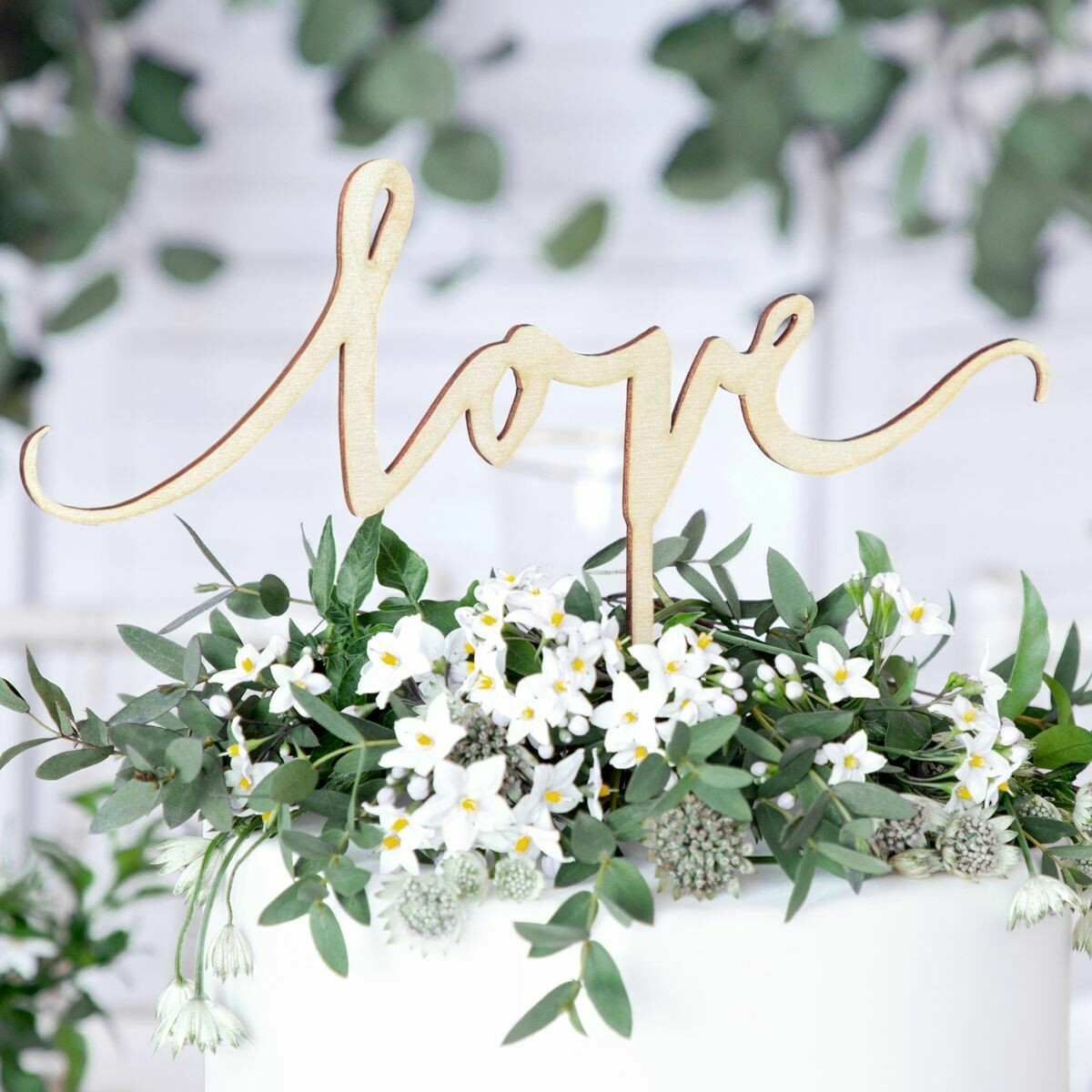 PartyDeco Cake Topper &#39;Love&#39; - WOODEN -Τόπερ Τούρτας Ξύλινο &#39;Love&#39;