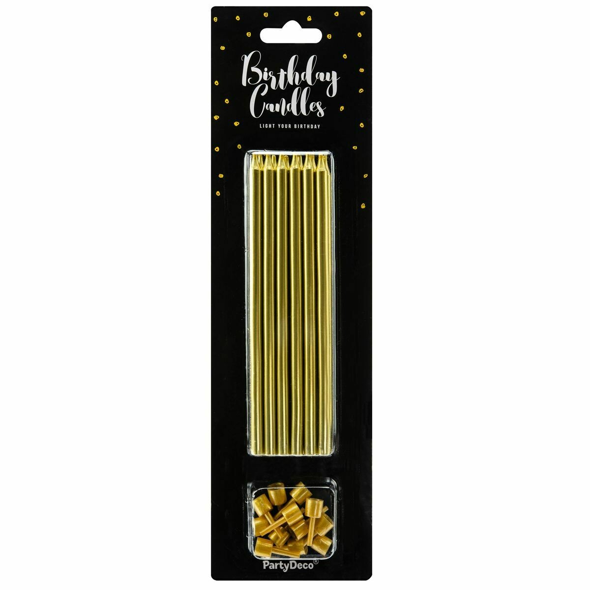 PartyDeco Birthday Candles -12εκ TALL PLAIN GOLD  12 τεμ - Χρυσά κεράκια 12εκ