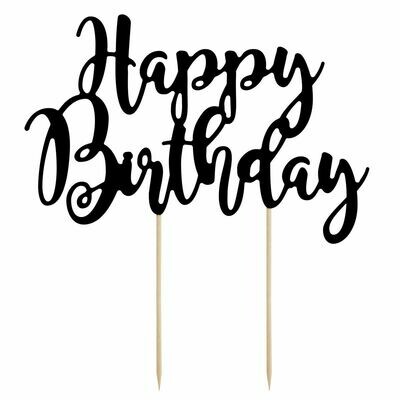 PartyDeco Cake Topper 'Happy Birthday' - BLACK -Τόπερ Τούρτας Μαύρο - 'Happy Birthday' PartyDeco Cake Topper 'Happy Birthday' - BLACK -Τόπερ Τούρτας Μαύρο - 'Happy Birthday'
