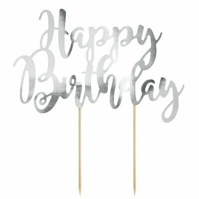 PartyDeco Cake Topper 'Happy Birthday' - SILVER -Τόπερ Τούρτας Ασημί - 'Happy Birthday' PartyDeco Cake Topper 'Happy Birthday' - SILVER -Τόπερ Τούρτας Ασημί - 'Happy Birthday'