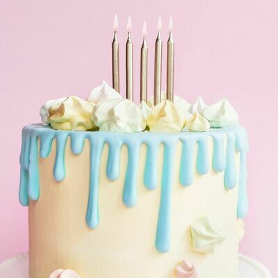 PartyDeco Birthday Candles -6εκ PLAIN GOLD 6 τεμ - Χρυσά Κεράκια 6εκ