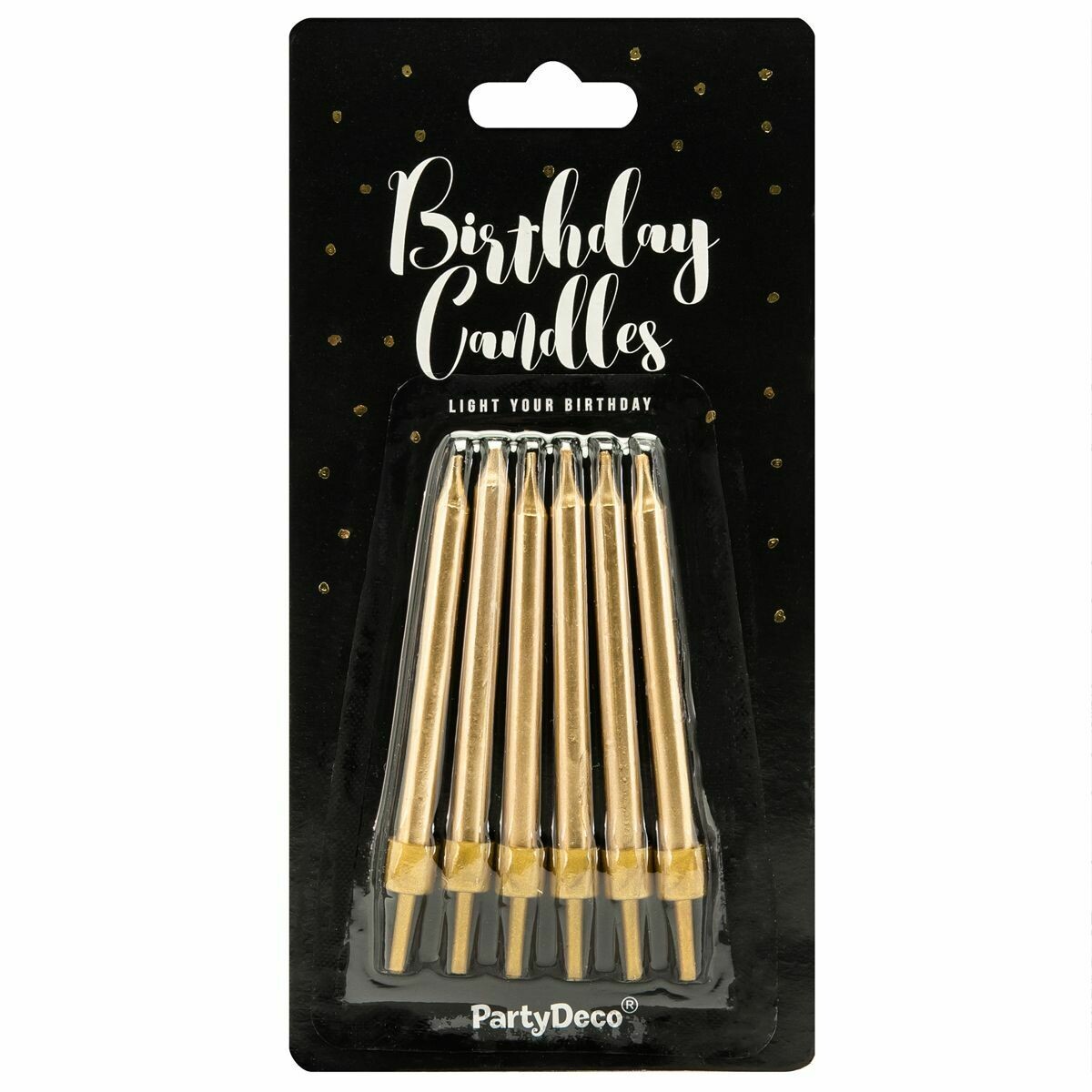 PartyDeco Birthday Candles -6εκ PLAIN GOLD 6 τεμ - Χρυσά Κεράκια 6εκ