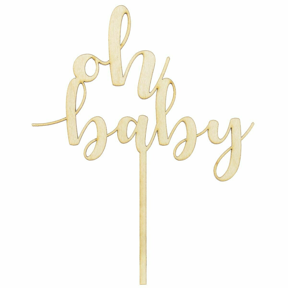 PartyDeco Cake Topper &#39;Oh Baby&#39; - WOODEN -Τόπερ Τούρτας Ξύλινο &#39;Oh Baby&#39;