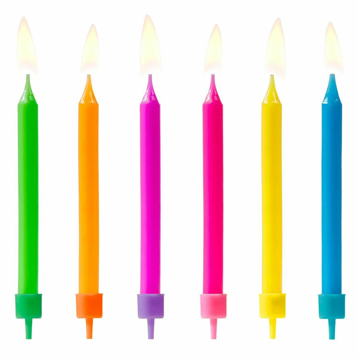 PartyDeco Birthday Candles -COLOURFUL MIX 6 τεμ.- Πολύχρωμα Κεράκια