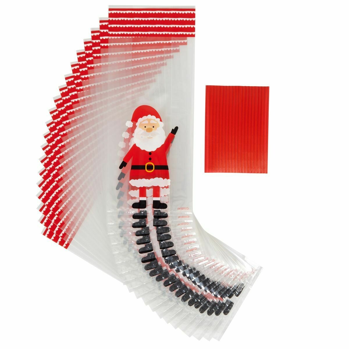 Wilton Christmas Treat Bags -SANTA CLAUS -Pack of 20 - 20τεμ Σακουλάκια για γλυκά με συρματάκια Άγιος Βασίλης