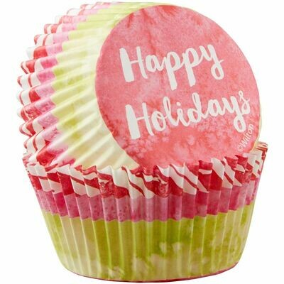 SALE!!! Wilton Christmas Cupcake Cases -HAPPY HOLIDAYS - Θήκες ψησίματος Καπκέικ/Μάφιν 75 τεμάχια