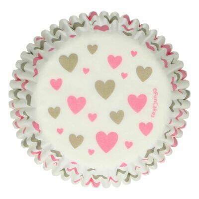 SALE!!! FunCakes Cupcake Cases -HEARTS -Θήκες Ψησίματος Καρδούλες 48 τεμ