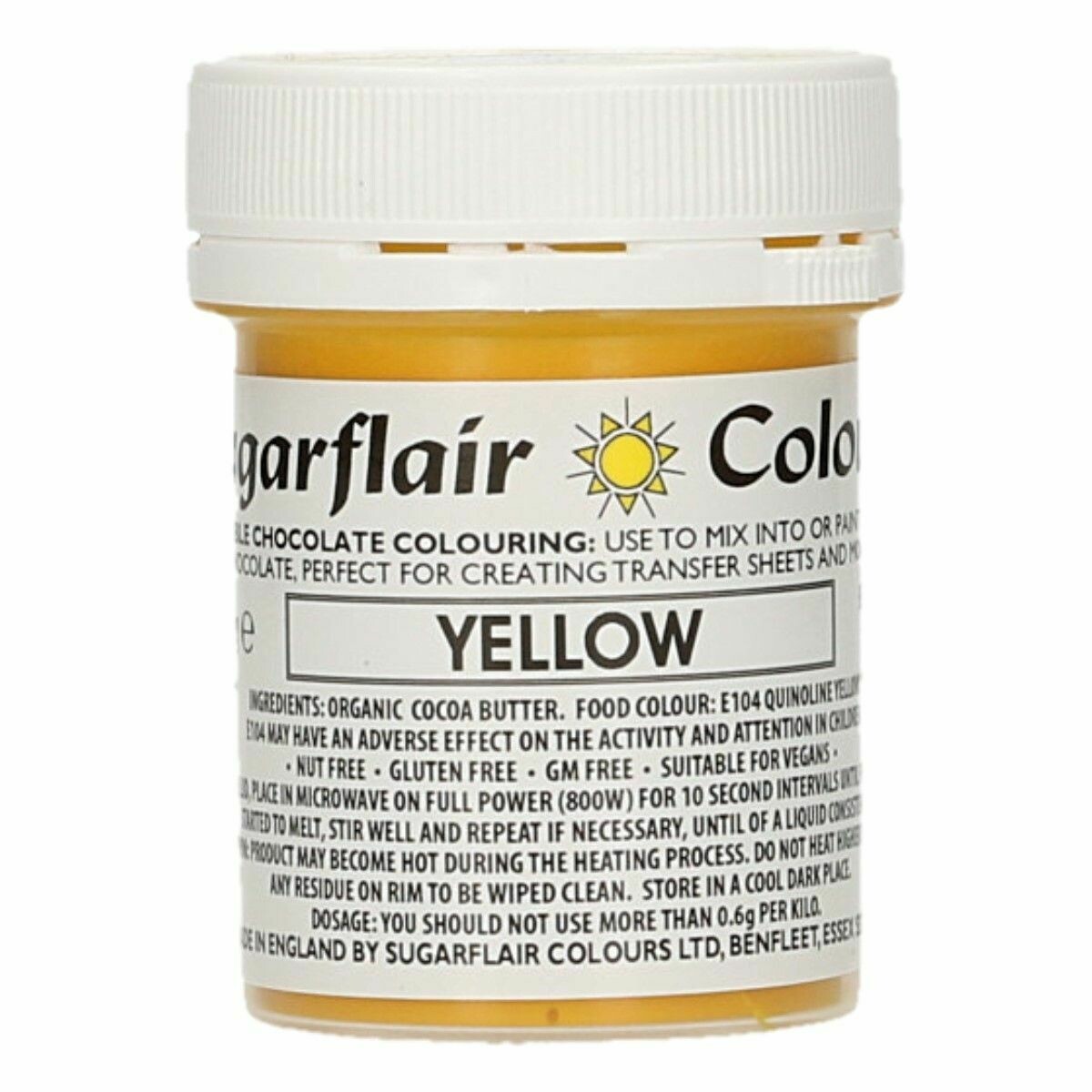Sugarflair Chocolate Colour -YELLOW 35g - Χρώμα σοκολάτας -Κίτρινο