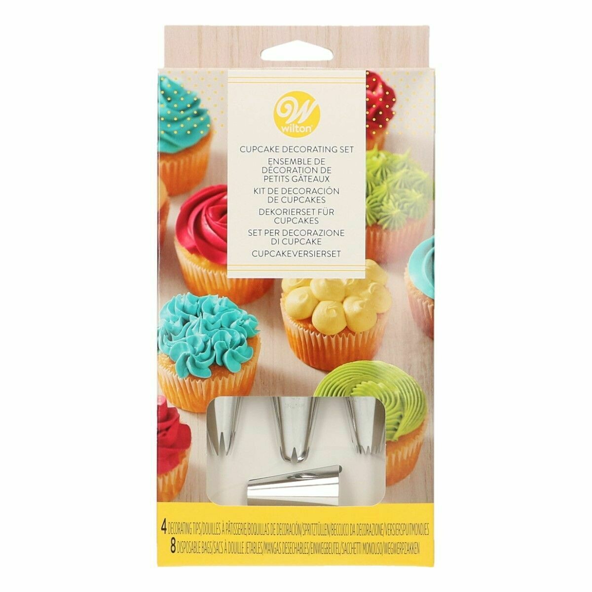 Wilton Decorating Kit for CUPCAKES  12Τμχ - Κιτ διακόσμησης cupcakes με σακούλες Ζαχαροπλαστικής/Κορνέ και μύτες κορνέ