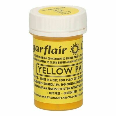 Sugarflair Matt Food Paints -YELLOW -Ματ Βρώσιμο Χρώμα Ζωγραφικής -Κίτρινο 20γρ