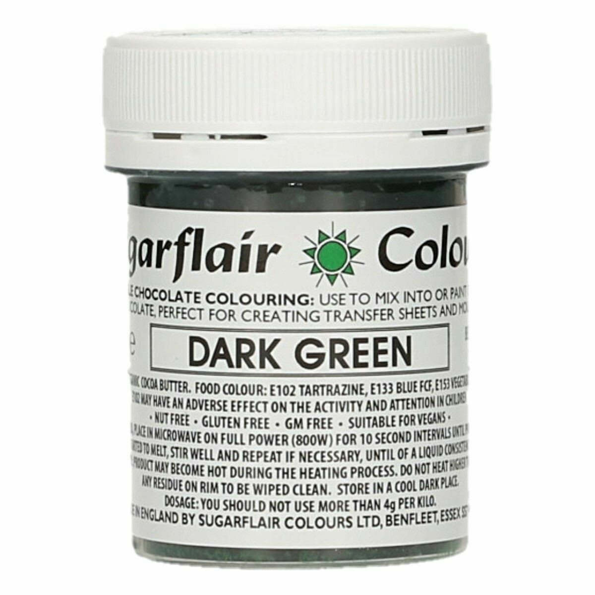Sugarflair Chocolate Colour -DARK GREEN 35g - Χρώμα σοκολάτας -Σκούρο πράσινο