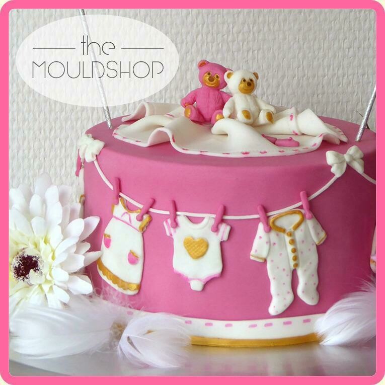 Katy Sue Silicone Mould -BABY CLOTHES WASHING LINE -Καλούπι Σιλικόνης Μωρουδιακά Απλωμένα σε Σχοινί