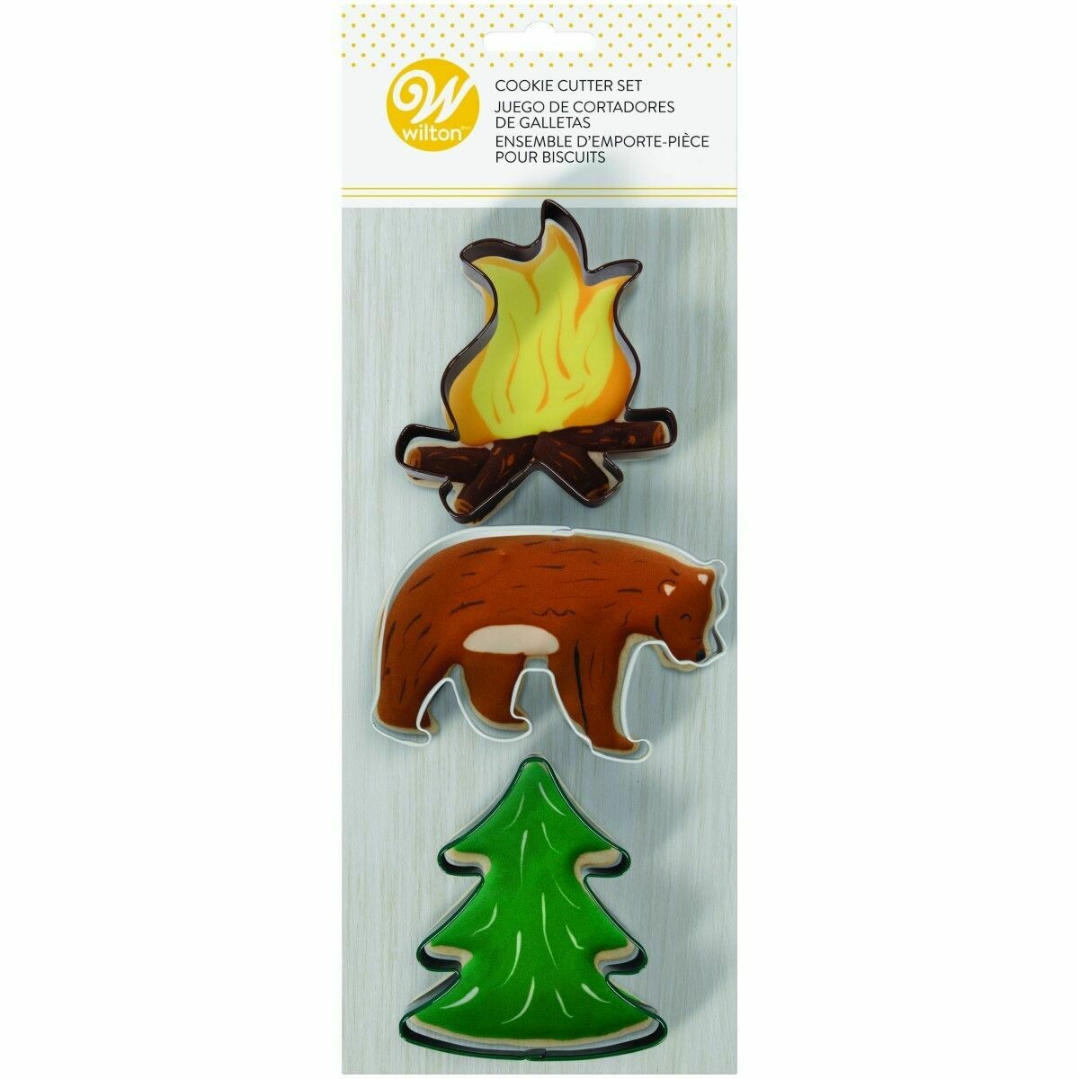 SALE!!! Wilton Cookie Cutter Set of 3 -CAMPING THEME -FIRE, BEAR and TREE - Σετ 3τεμ Κουπ πατ με θέμα το κάμπινγκ - Φωτιά, Αρκούδα, Δέντρο