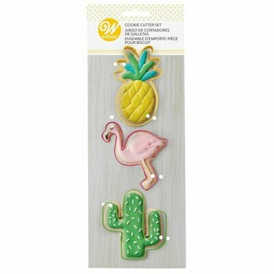 Wilton Cookie Cutter Set of 3 -PINEAPPLE, FLAMINGO, CACTUS - Σετ 3τεμ Κουπ πατ ΑΝΑΝΑΣ, ΦΛΑΜΙΝΓΚΟ, ΚΑΚΤΟΣ