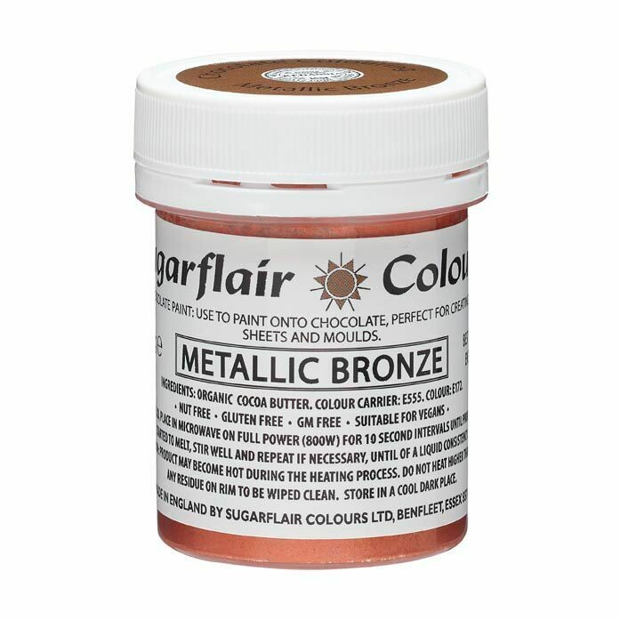 Sugarflair Chocolate PAINT -METALLIC BRONZE 35g - Χρώμα Ζωγραφικής Σοκολάτας Μπρονζέ μεταλλικό