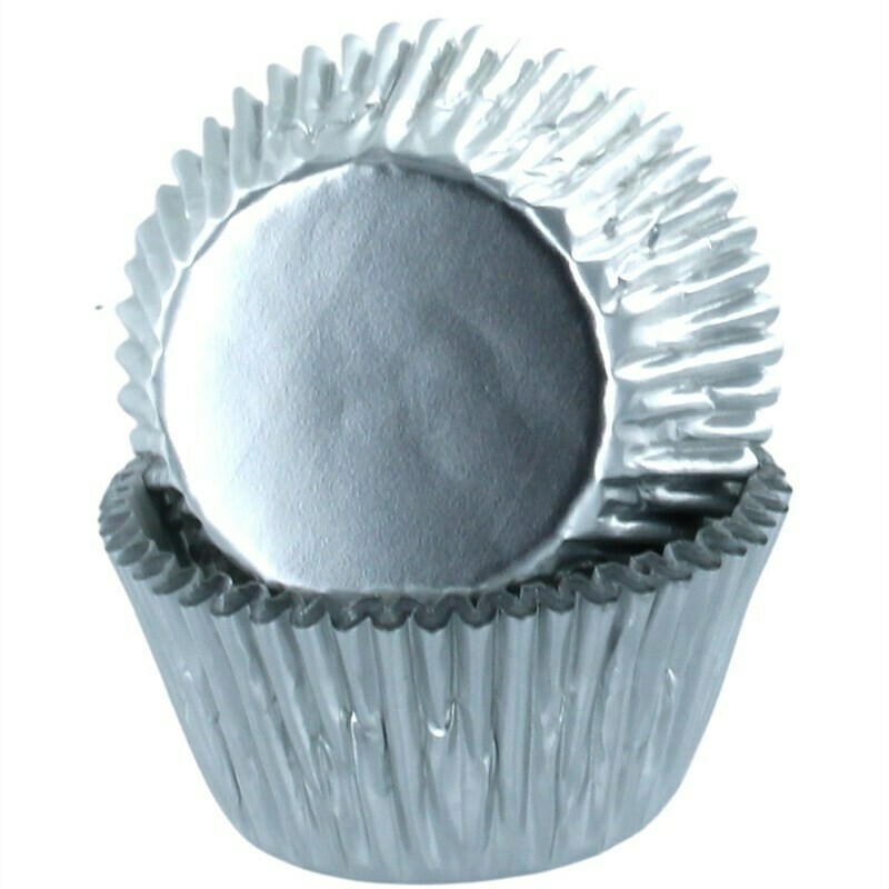 Baked With Love Cupcake Cases -METALLIC SILVER - Θήκες Ψησίματος -Μεταλλικό Ασημί 50 τεμ