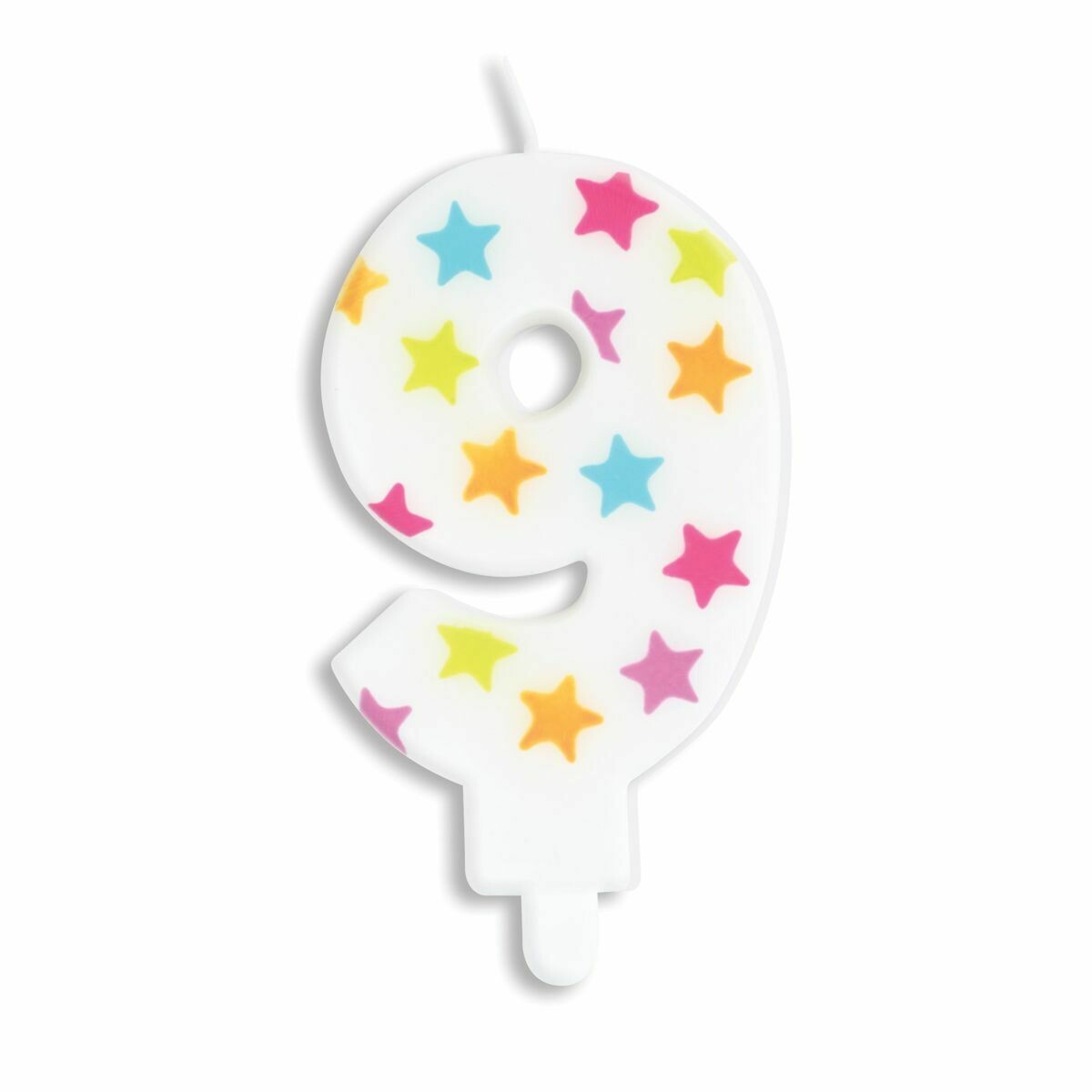 SALE!!! ScrapCooking Candle STARS No.9 - ΛΕΥΚΟ ΚΕΡΙ ΜΕ ΠΟΛΥΧΡΩΜΑ ΑΣΤΕΡΙΑ ΑΡΙΘΜΟΣ &#39;9&#39;
