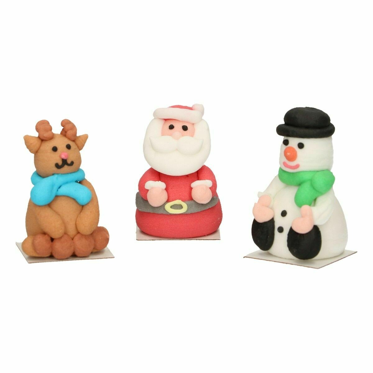 FunCakes Sugar Decorations 3D Christmas Figures Set of 3- Χριστουγεννιάτικα Ζαχαρωτά 3D - ΑΓΙΟΣ ΒΑΣΙΛΗΣ, ΡΟΥΝΤΟΛΦ, ΧΙΟΝΑΝΘΡΩΠΟΣ