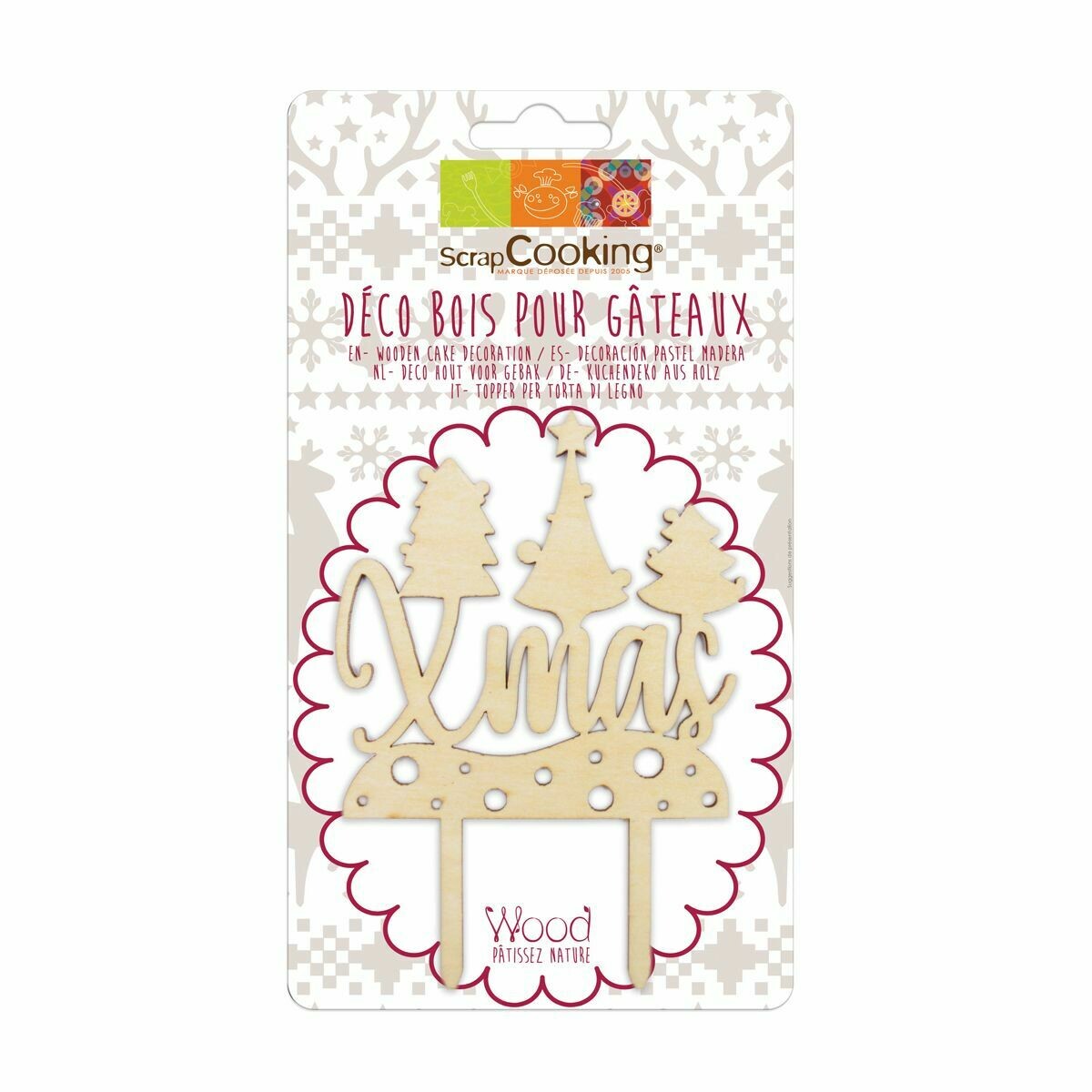 SALE!!! Scrapcooking Cake Topper Wood &#39;Xmas&#39; - Ξύλινο Τόπερ Χριστουγεννιάτικο