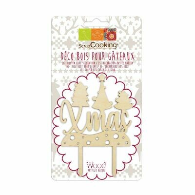 SALE!!! Scrapcooking Cake Topper Wood 'Xmas' - Ξύλινο Τόπερ Χριστουγεννιάτικο