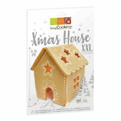 Scrapcooking Cookie Template XXL Xmas House Set of 4 - Σετ 4τεμ πλαστικά πατρόν για μεγάλο Μπισκοτόσπιτο
