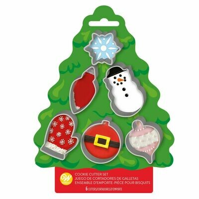 Wilton Christmas Mini Cookie Cutter Tree Set of 6 - Σετ 6τεμ κουπ πατ Χριστουγεννιάτικα