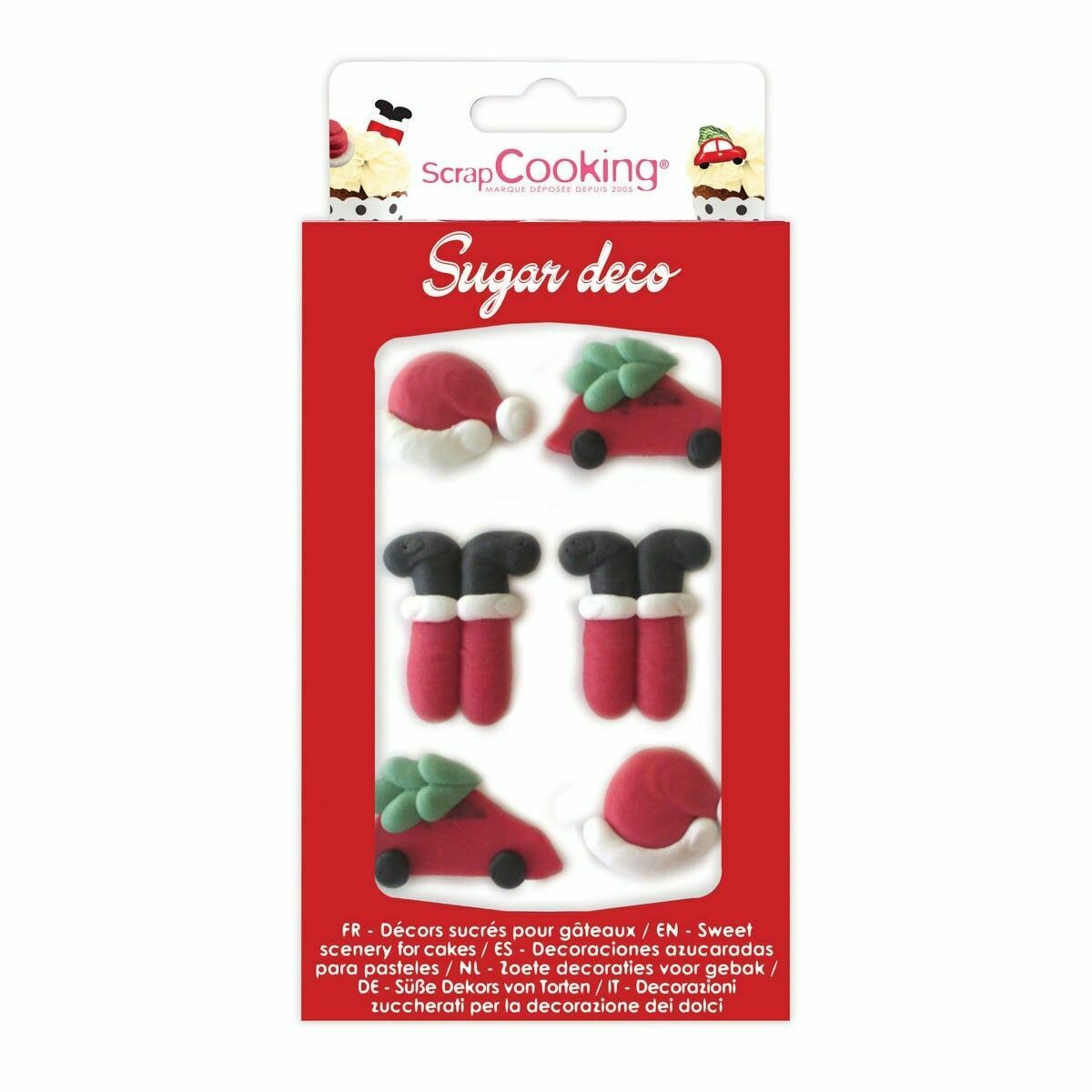 ScrapCooking Sugar Decorations -SANTA CLAUS 6Τμχ - Βρώσιμα Χριστουγεννιάτικα Ζαχαρωτά