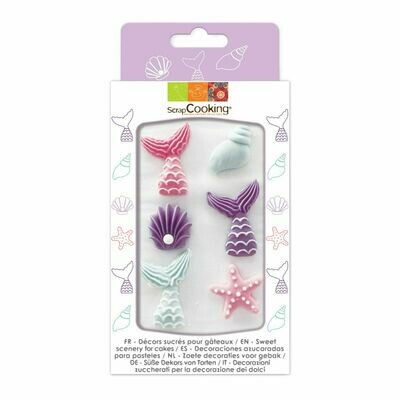 Scrapcooking Sugar Decorations MERMAID  6 τεμ - Βρώσιμα Διακοσμητικά Ζαχαρωτά Γοργόνα