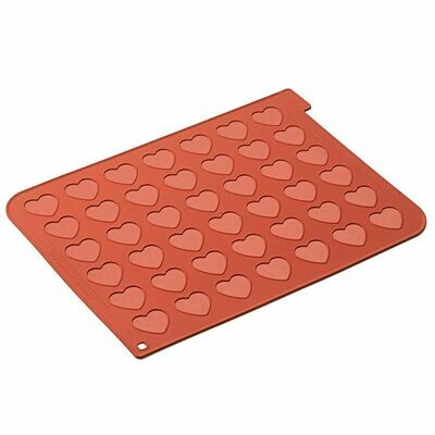 Silikomart -Macaron Mat -HEART - Πατάκι Ψησίματος Μακαρόν με 42 Ισομερείς Καρδιές
