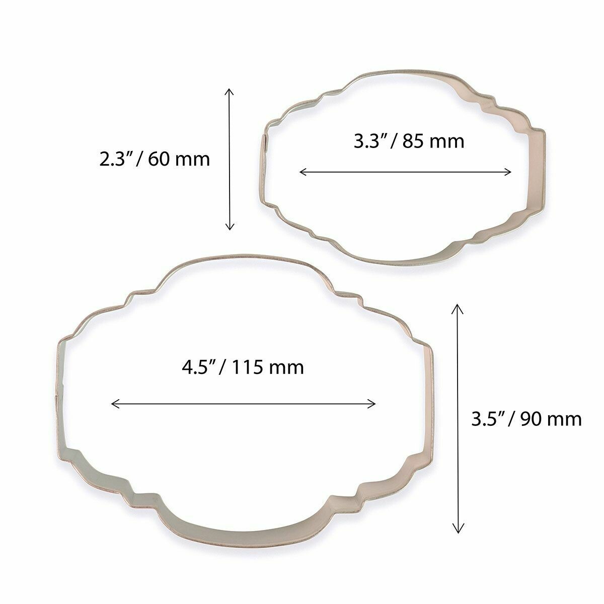 PME Set of 2 Plaque Cutters -STYLE 2 - Σετ 2τεμ κουπ πατ Κορνίζες/πλάκες