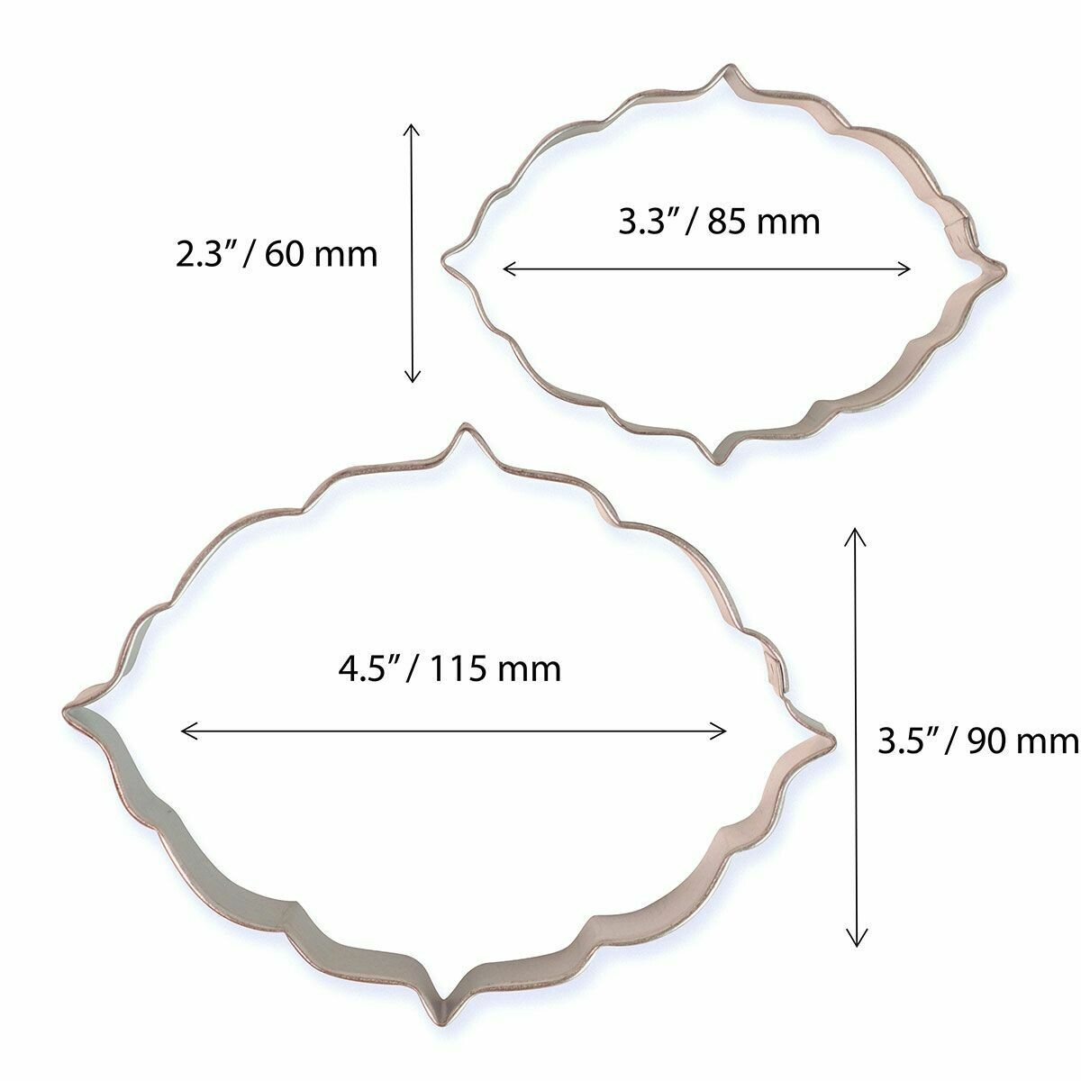 PME Set of 2 Plaque Cutters -STYLE 6 - Σετ 2τεμ κουπ πατ Κορνίζες/πλάκες