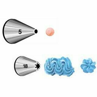 WILTON Nozzles Set of 2 -ROUND No.5 &amp; STAR No.18 - Μύτες κορνέ Στρογγυλή και Αστέρι