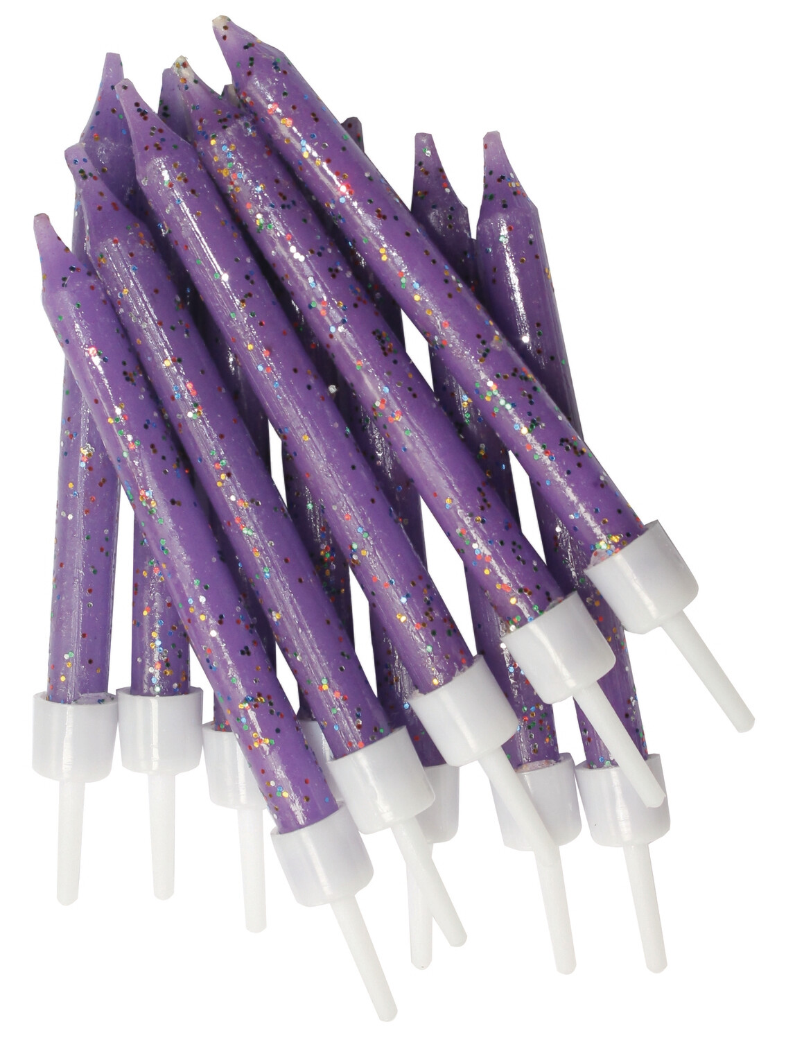 By AH -Candles -Set of 12 GLITTER PURPLE -Κεράκια με Γκλίτερ Μωβ 12 τεμ