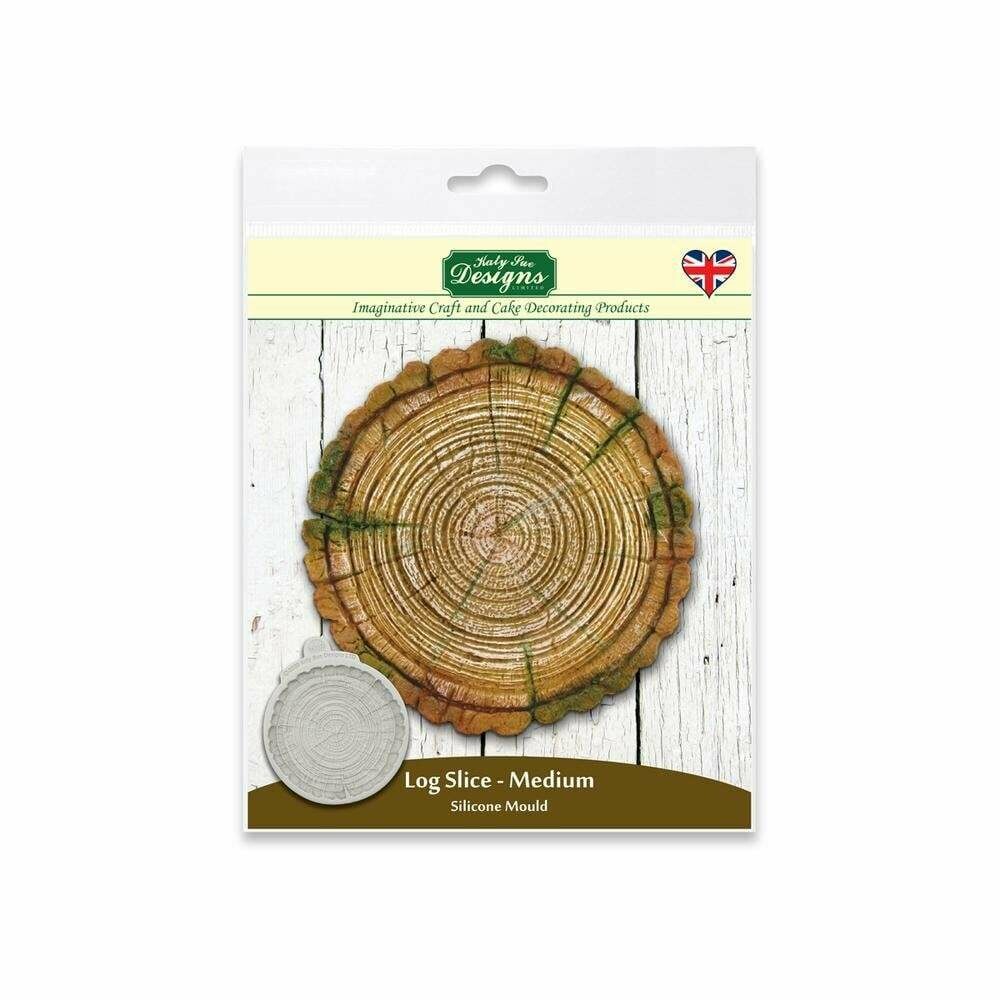 SALE!!! Katy Sue Silicone Mould -LOG Slice Mould -MEDIUM - Καλούπι Σιλικόνης φέτα Κορμού Δέντρου Μεσαίο Μέγεθος 12.5εκ