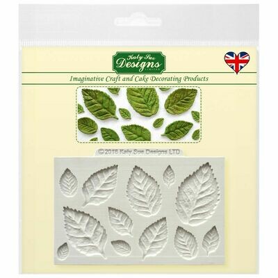 Katy Sue Silicone Mould -ROSE LEAVES - Καλούπι Σιλικόνης Φύλλα Τριαντάφυλλου