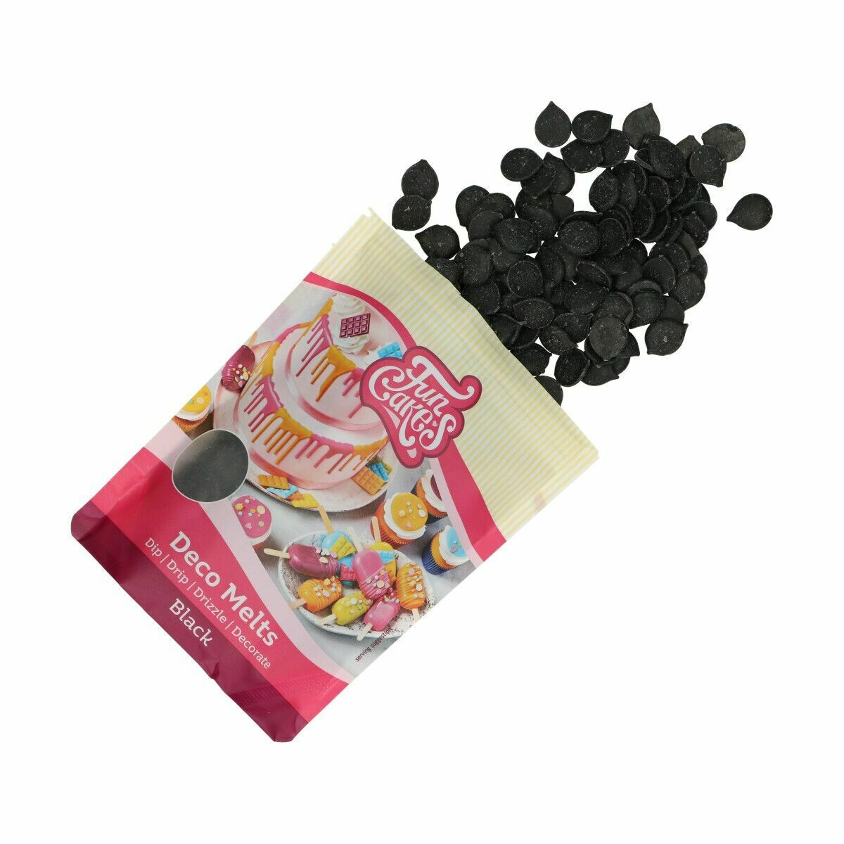 FunCakes Deco Melts -BLACK -Μαύρο 250γρ