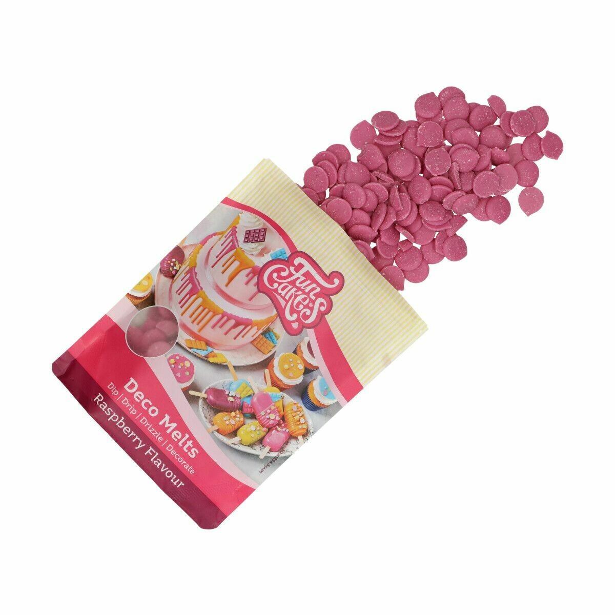FunCakes Deco Melts ΜΕ ΓΕΥΣΗ ΒΑΤΟΜΟΥΡΟ 250γρ Raspberry Flavour