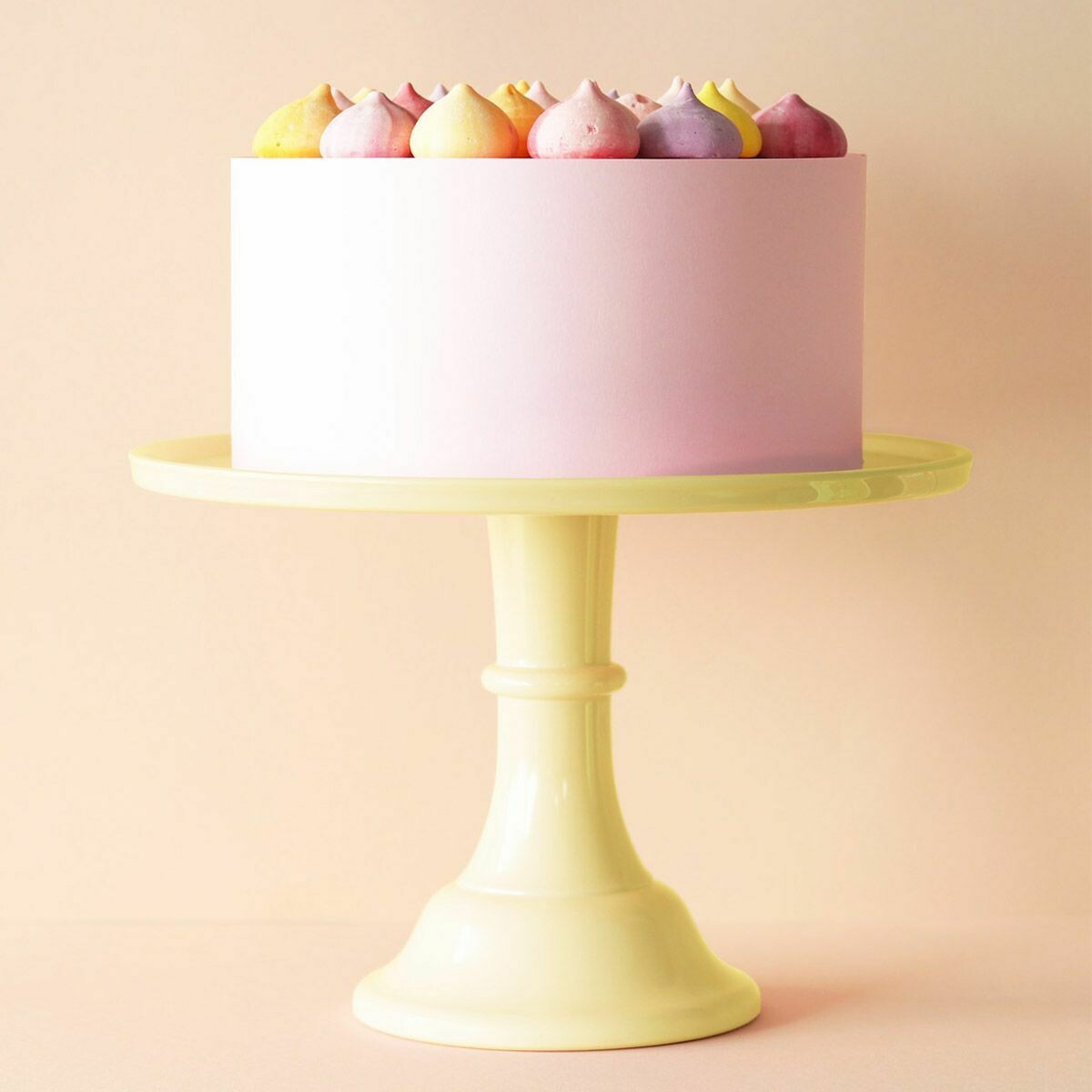 Melamine Cake Stand -LARGE YELLOW - Μεγάλη Βάση Για Τούρτα από Μελαμίνη - Κίτρινη 30εκ