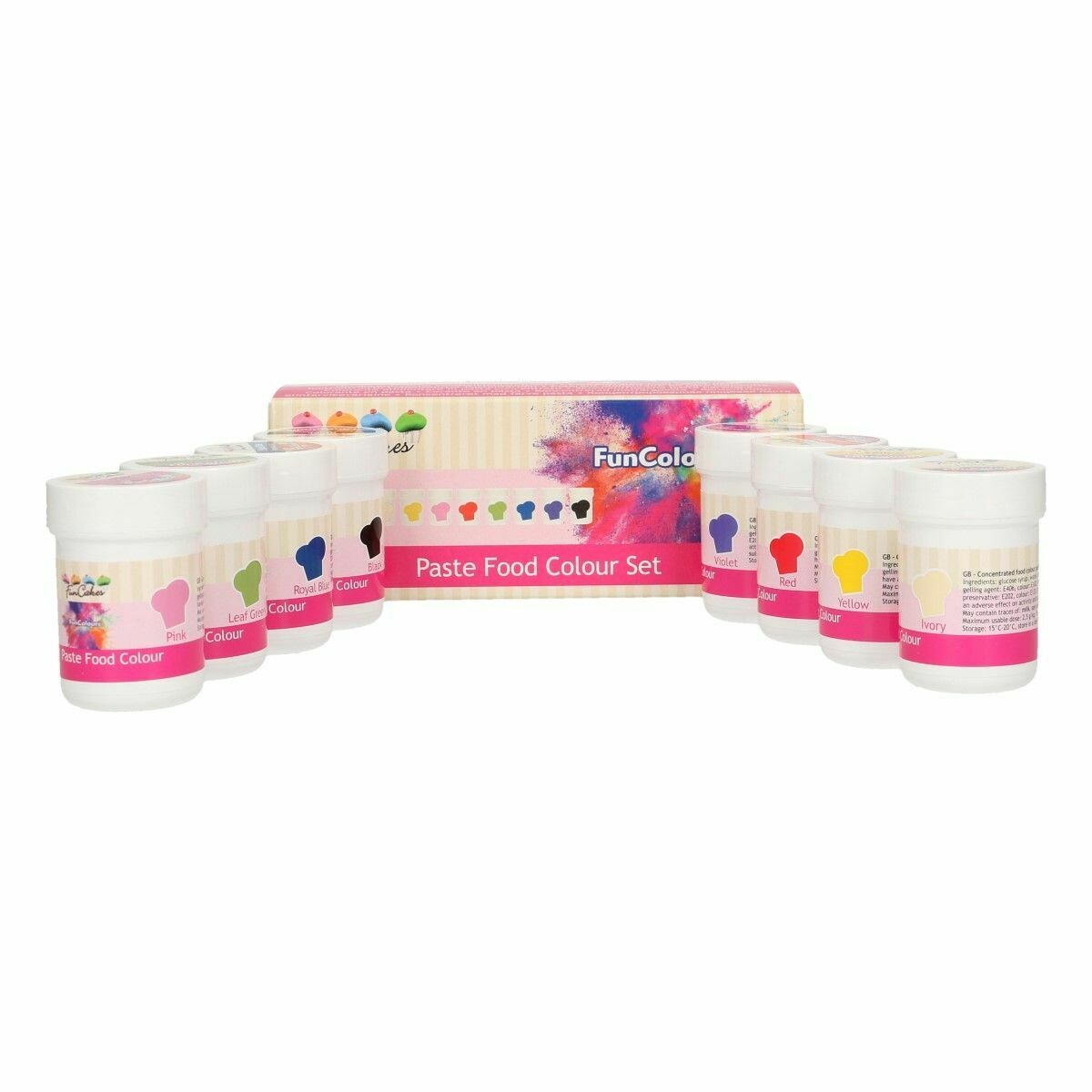 FunCakes FunColours PASTE - SET OF 8 COLOURS -Χρώμα Πάστα - Πολλαπλή συσκευασία με 8 Χρώματα x 30γρ