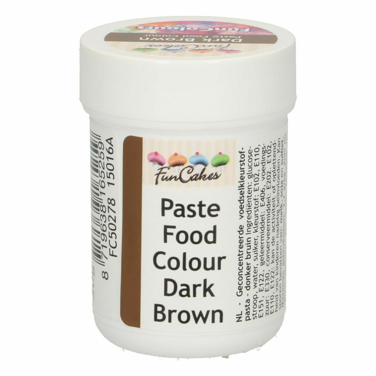 FunCakes FunColours PASTE -DARK BROWN - Χρώμα σε Πάστα - Σκούρο Καφέ  30γρ