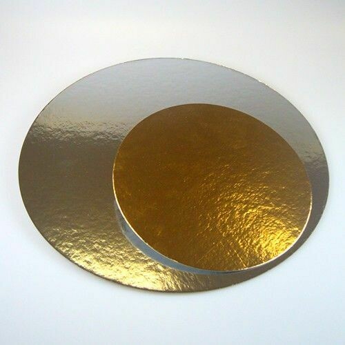 Classic Silver/Gold Cake Disk -ROUND 25εκ (10") - Λεπτός Ασημένιος/Χρυσός Δίσκος - Στρογυλλός 25εκ