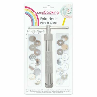 ScrapCooking Sugarpaste Fondant Extruder Gun -Πιστόλι Ζαχαροτεχνικής με 20 ανταλλακτικά σχέδια