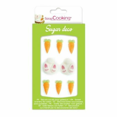 Scrapcooking Sugar Decorations BUNNY/CARROT 8 τεμ -Βρώσιμα Διακοσμητικά Ζαχαρωτά Λαγός/Καρότο