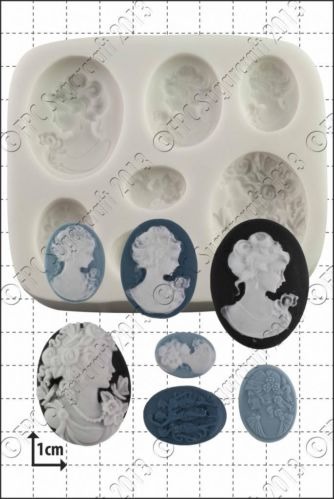 SALE!!! FPC Silicone Mould -CAMEO LADIES -Καλούπι Σιλικόνης Καμέα (Ανάγλυφο Κόσμημα Αντικέ)