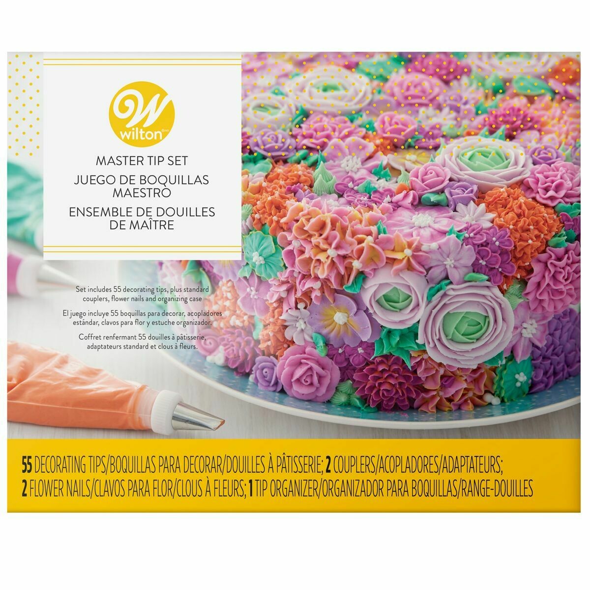 WILTON Nozzles -Master Tip -Set of 55 Tips &amp; Other Accessories - Σετ 55τεμ - Μύτες για κορνέ σε θήκη και διάφορα άλλα εργαλεία