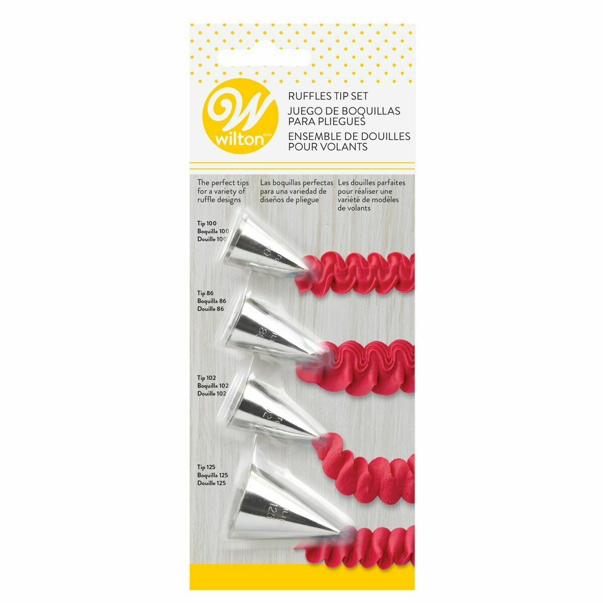 WILTON Nozzles Set of 4 -RUFFLES No.86, No.100, No.102, No.125 - Σετ 4τεμ  μύτες κορνέ